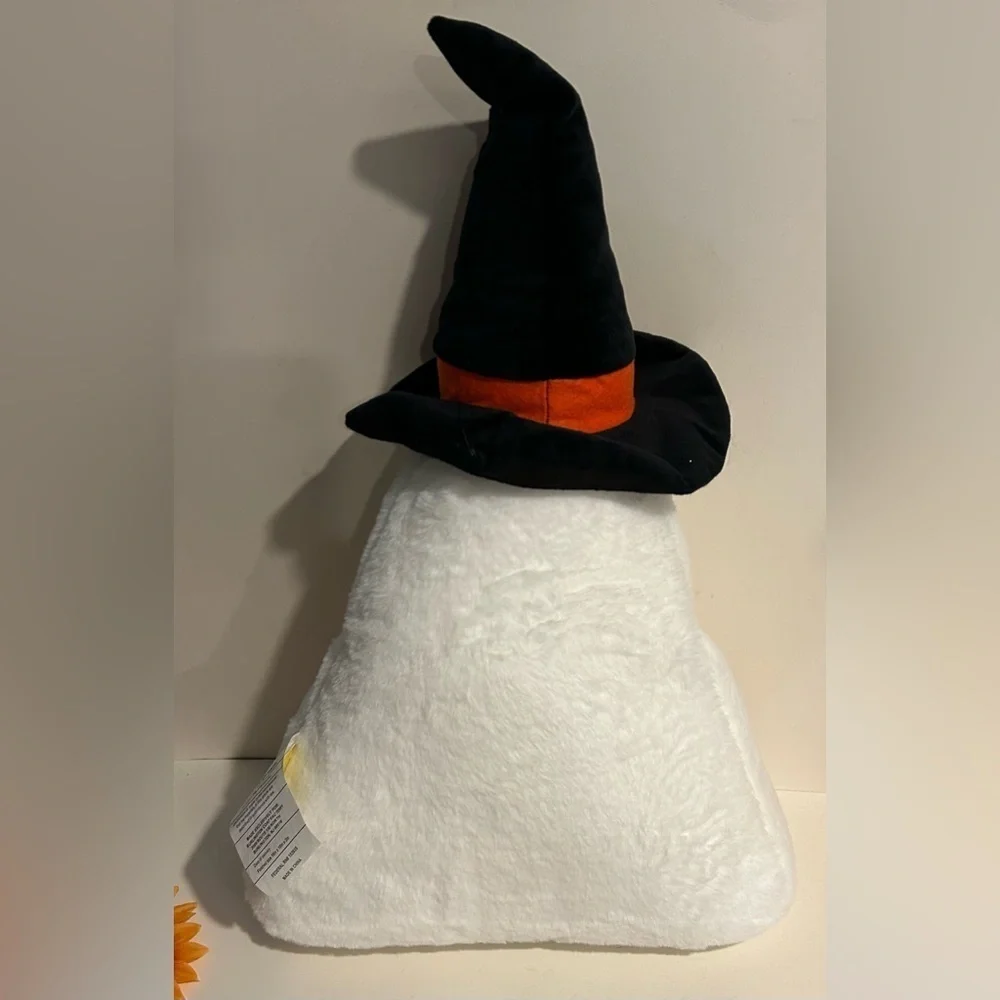 Halloween Ghost Witch Hat Plush Throw Pillow Trick or Treat Decor New